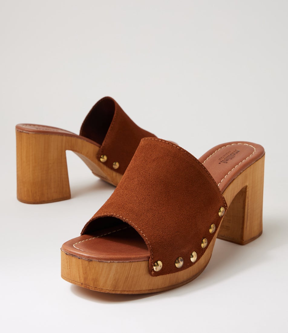Harmoni Brown Suede Platform Sandals