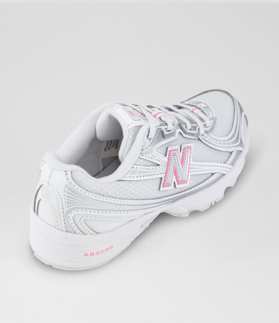 740 Junior Silver Metallic Signal Pink Mesh Sneakers