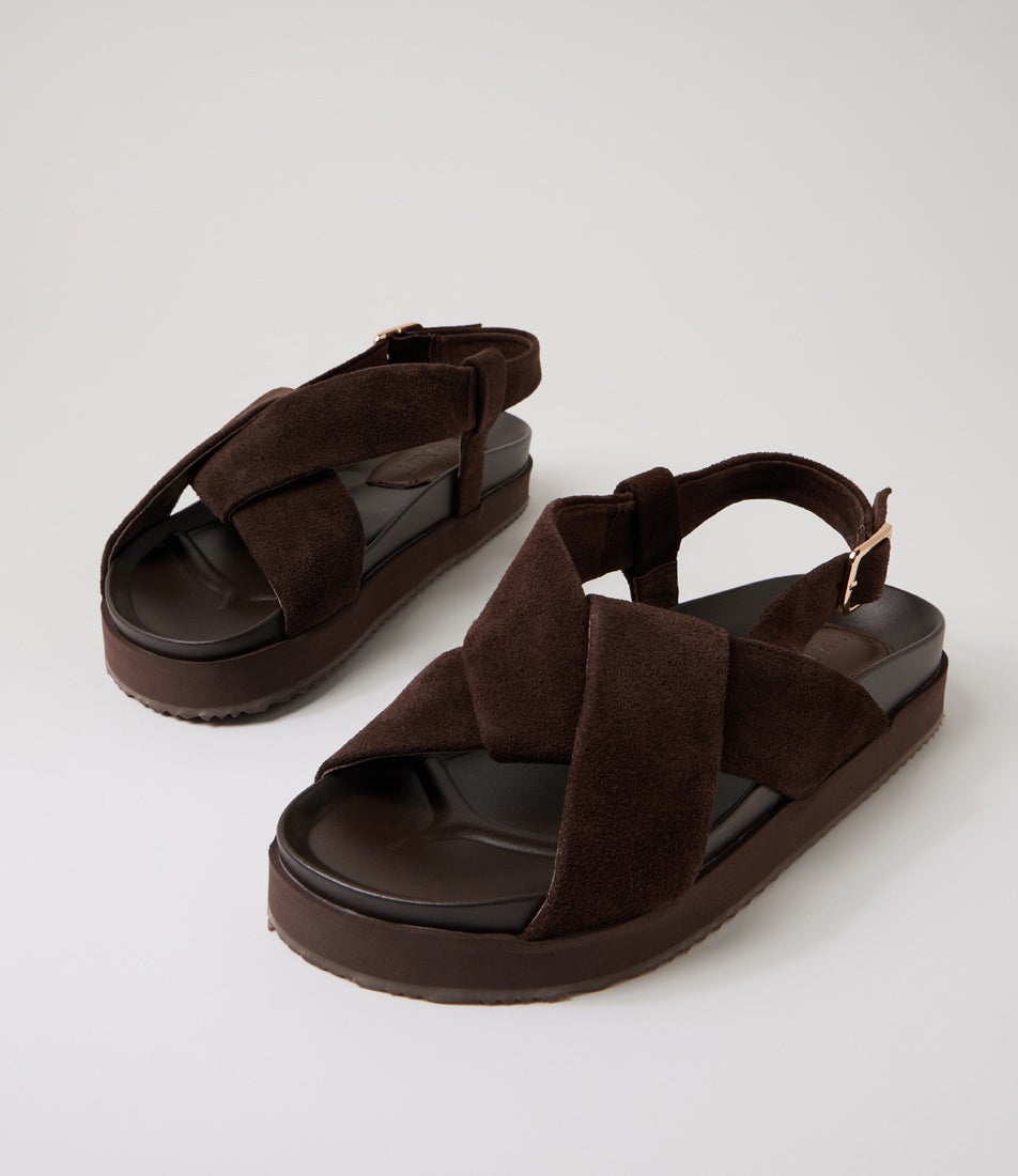 Mya Sandal Chocolate Suede Sandals