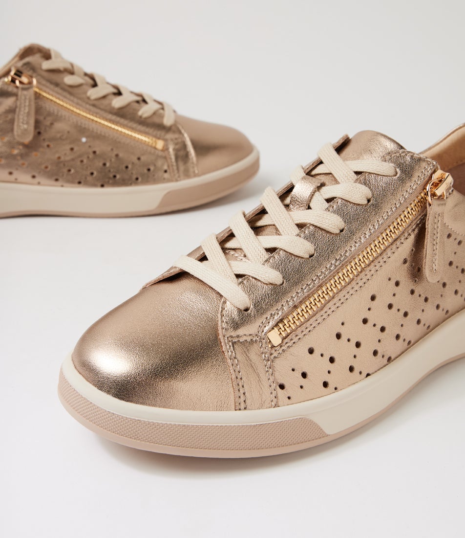 Aurie Xf Champagne Leather Sneakers Aurie Xf Champagne Leather Sneakers
