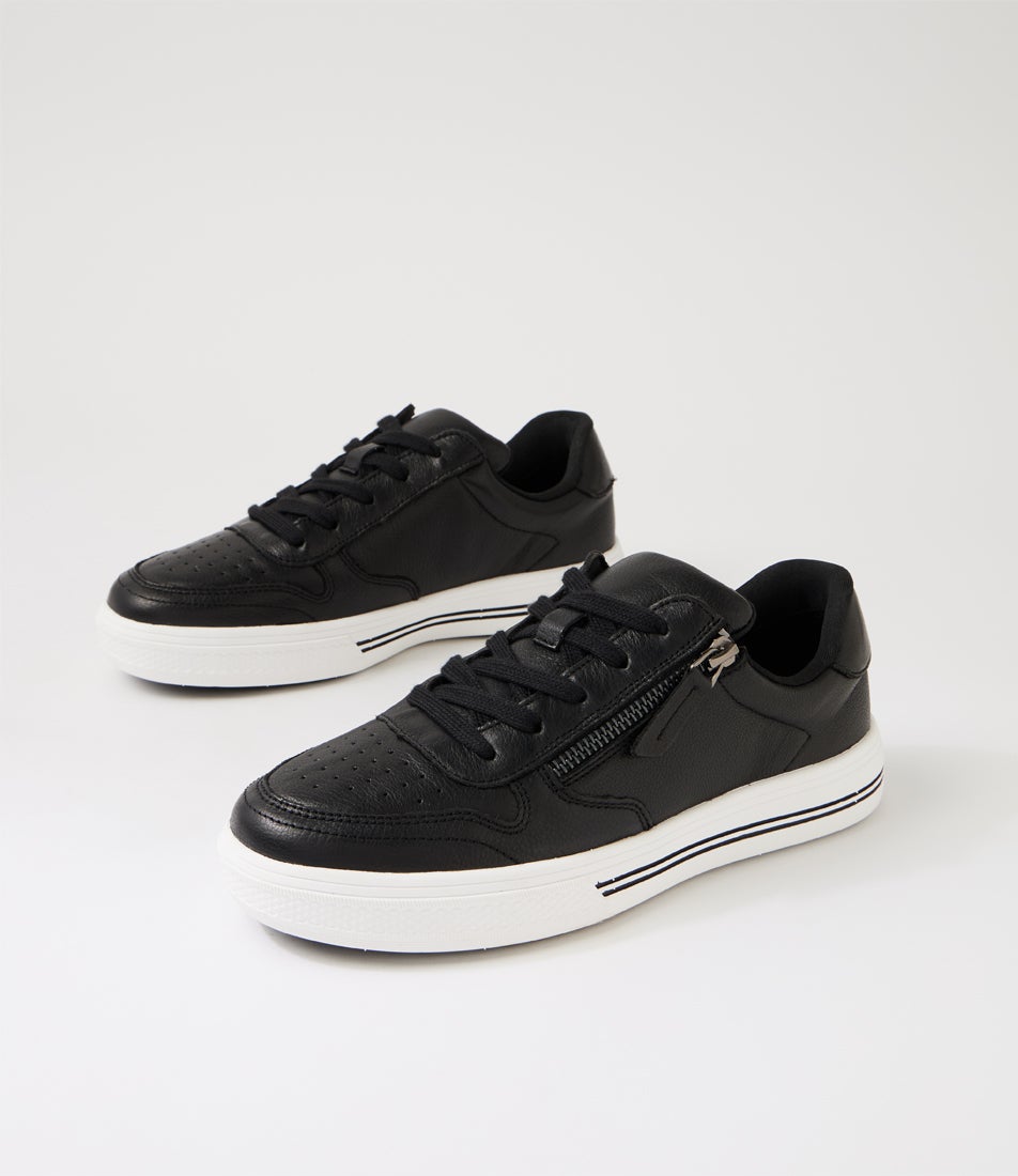 Animate Black Leather Sneakers
