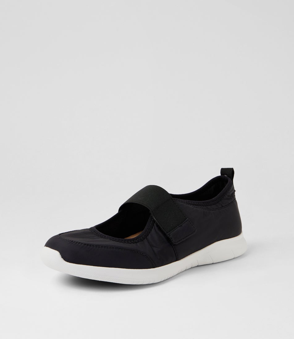 Fibons Xf Black White Fabric Mary Jane Sneakers
