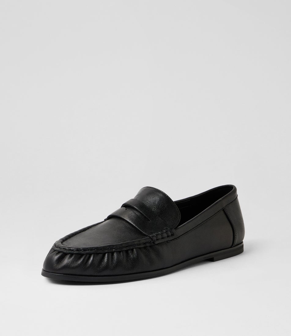 Hudson Black Leather Loafers