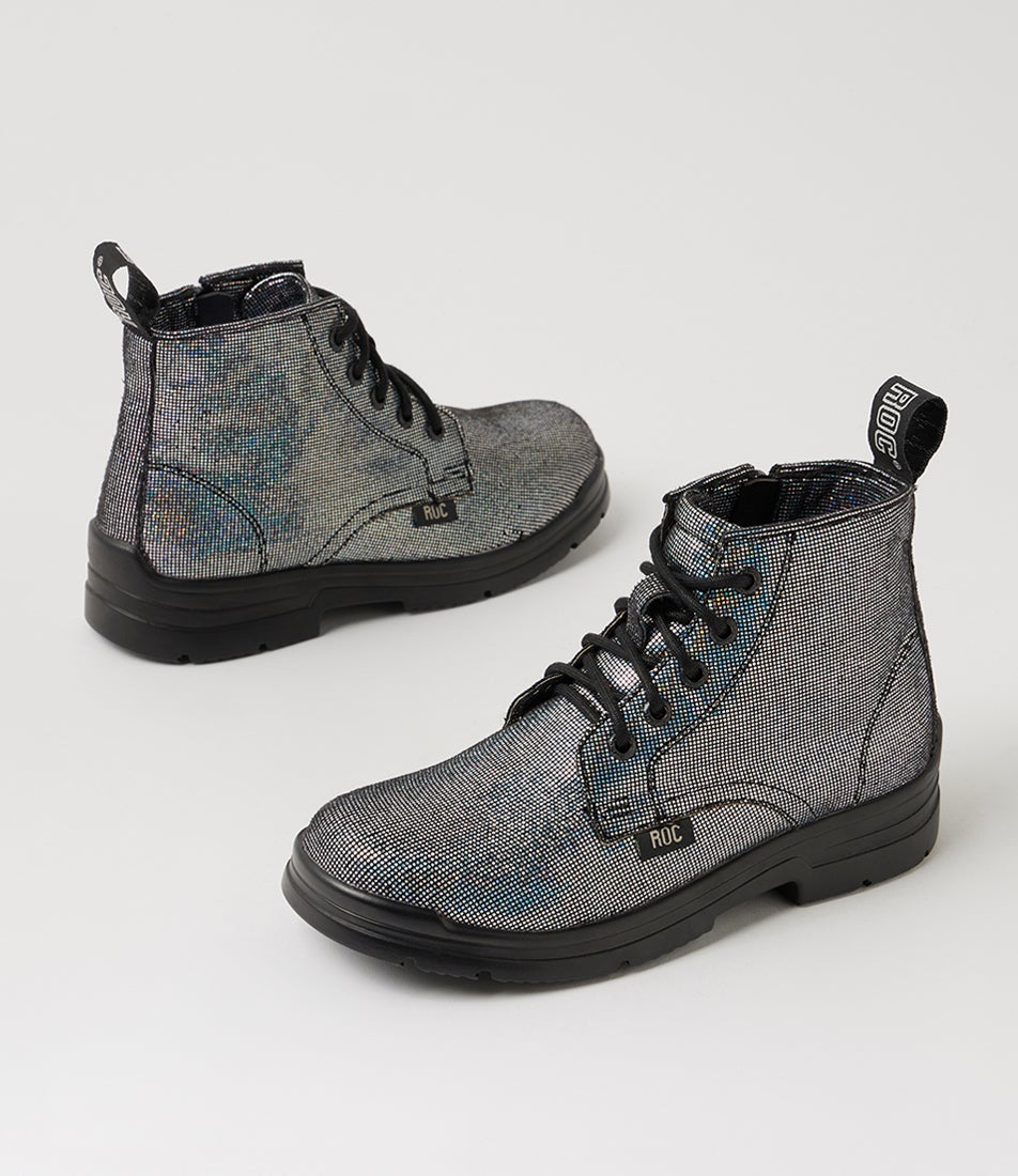 Raff Youth Pewter Metallic Ankle Boots