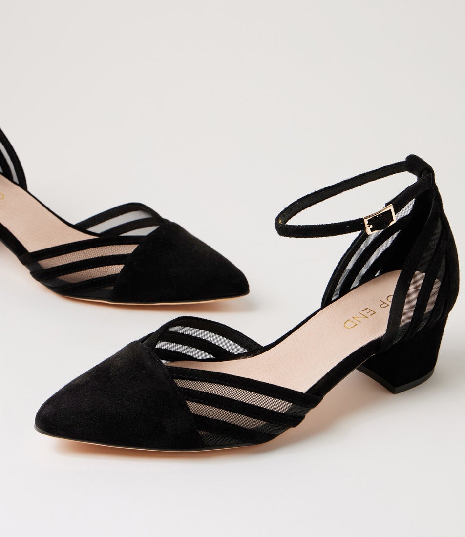 Ashea Black Suede Mesh Heels Ashea Black Suede Mesh Heels