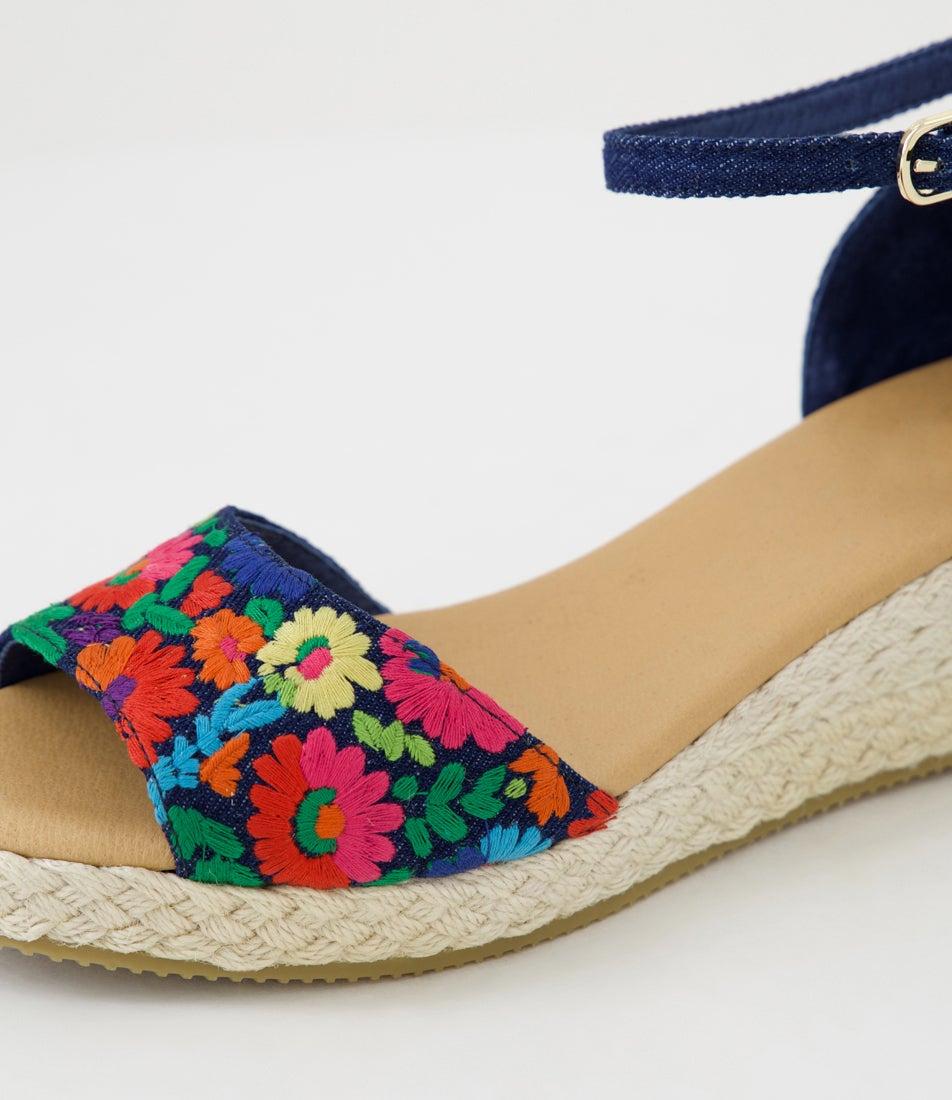 Slopey Bright Navy Multi Sandals