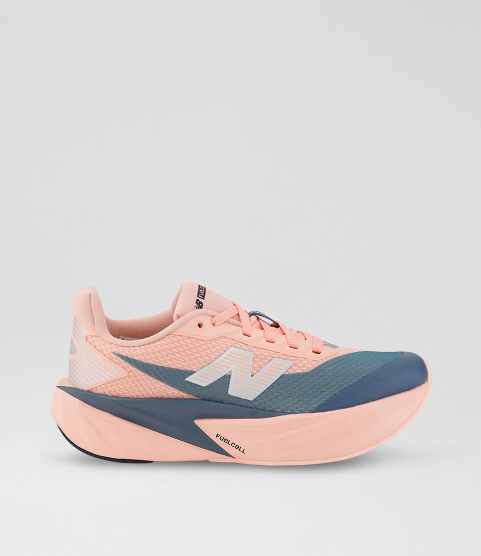 Rebel V5 Youth Pink Lemonade Shadow Blue Mesh Lace Up Sneakers