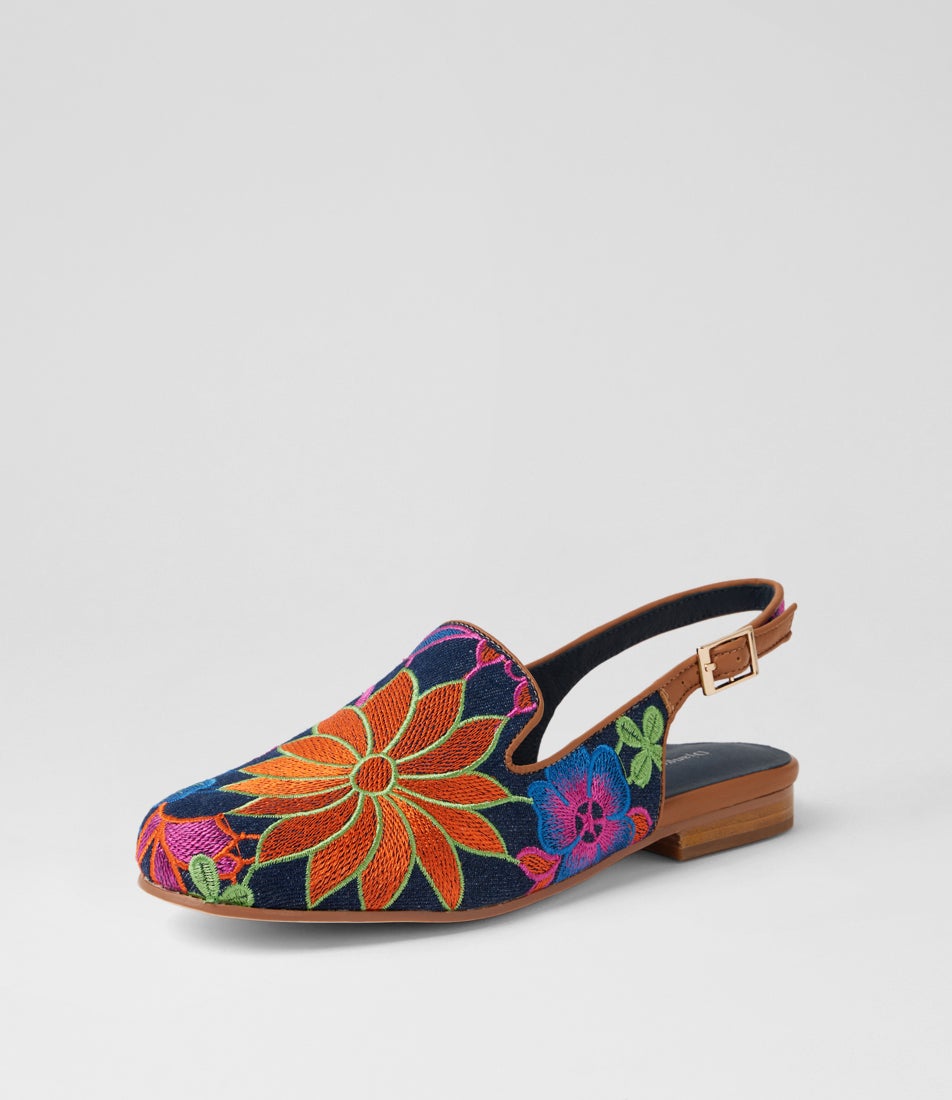 Raedalla Denim Bright Fabric Flat Shoes