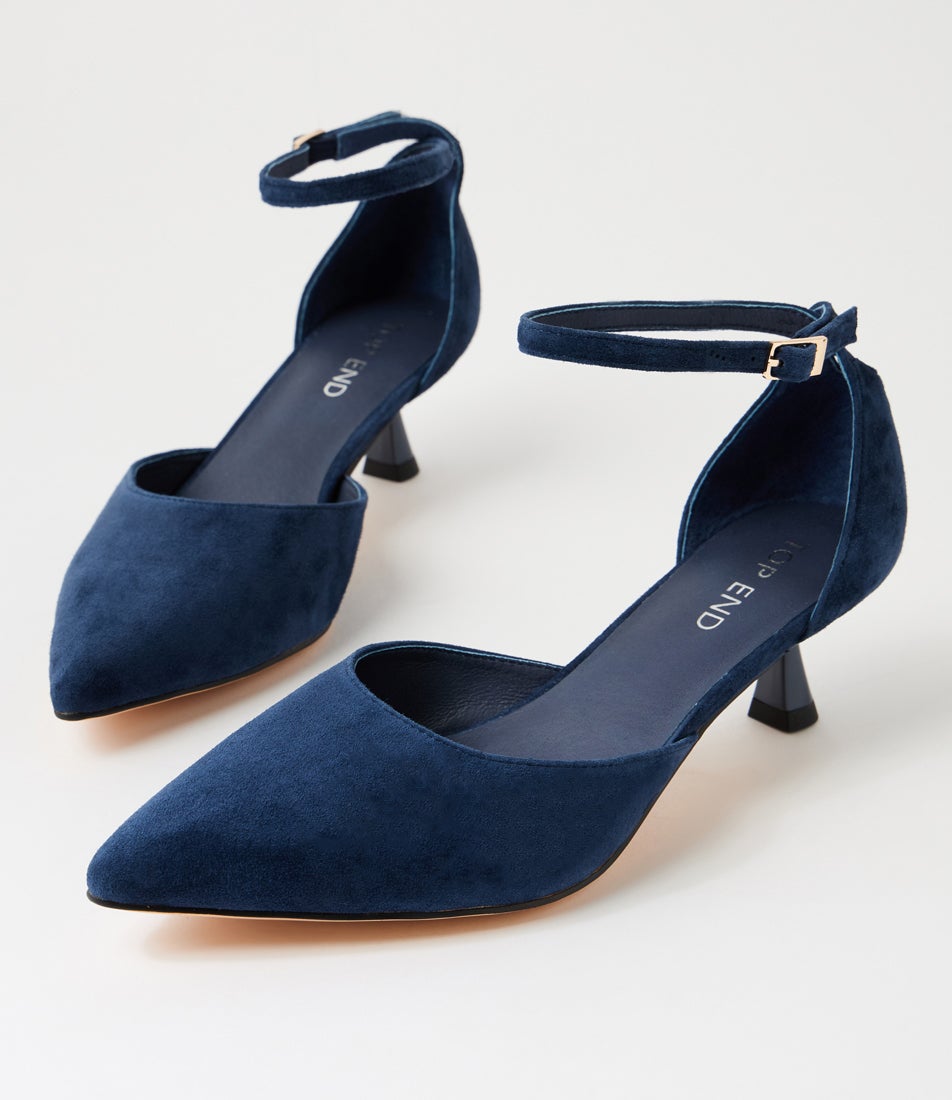 Vostly Navy Suede Heels Vostly Navy Suede Heels