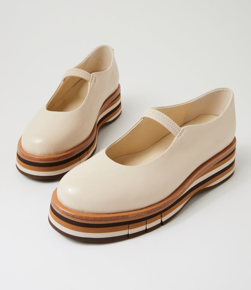 Gillamsy Milk Choc Tan Multi Leather Flat Shoes