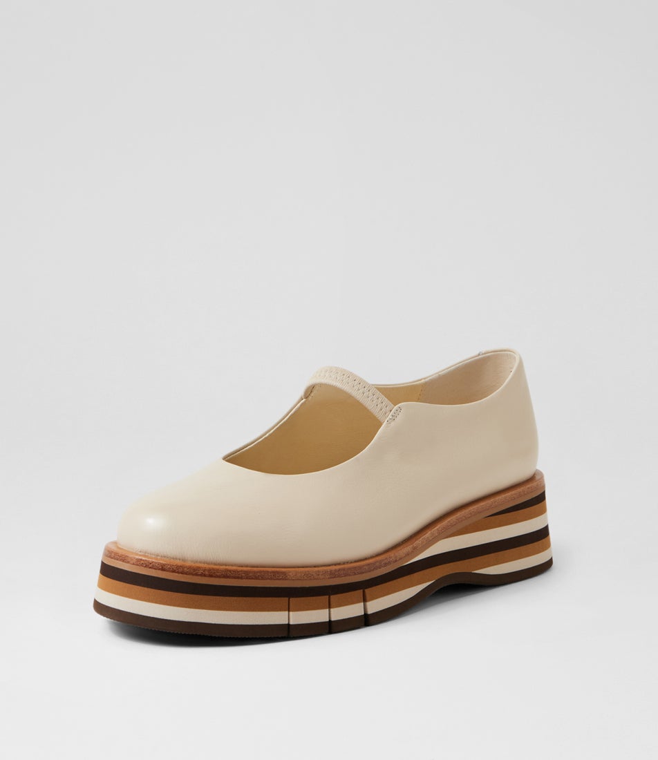 Gillamsy Milk Choc Tan Multi Leather Flat Shoes