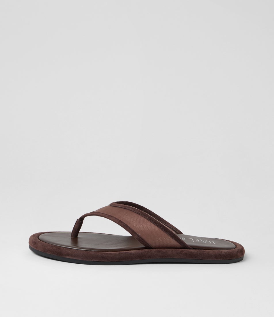 Midnight Choc Mesh Suede Thongs