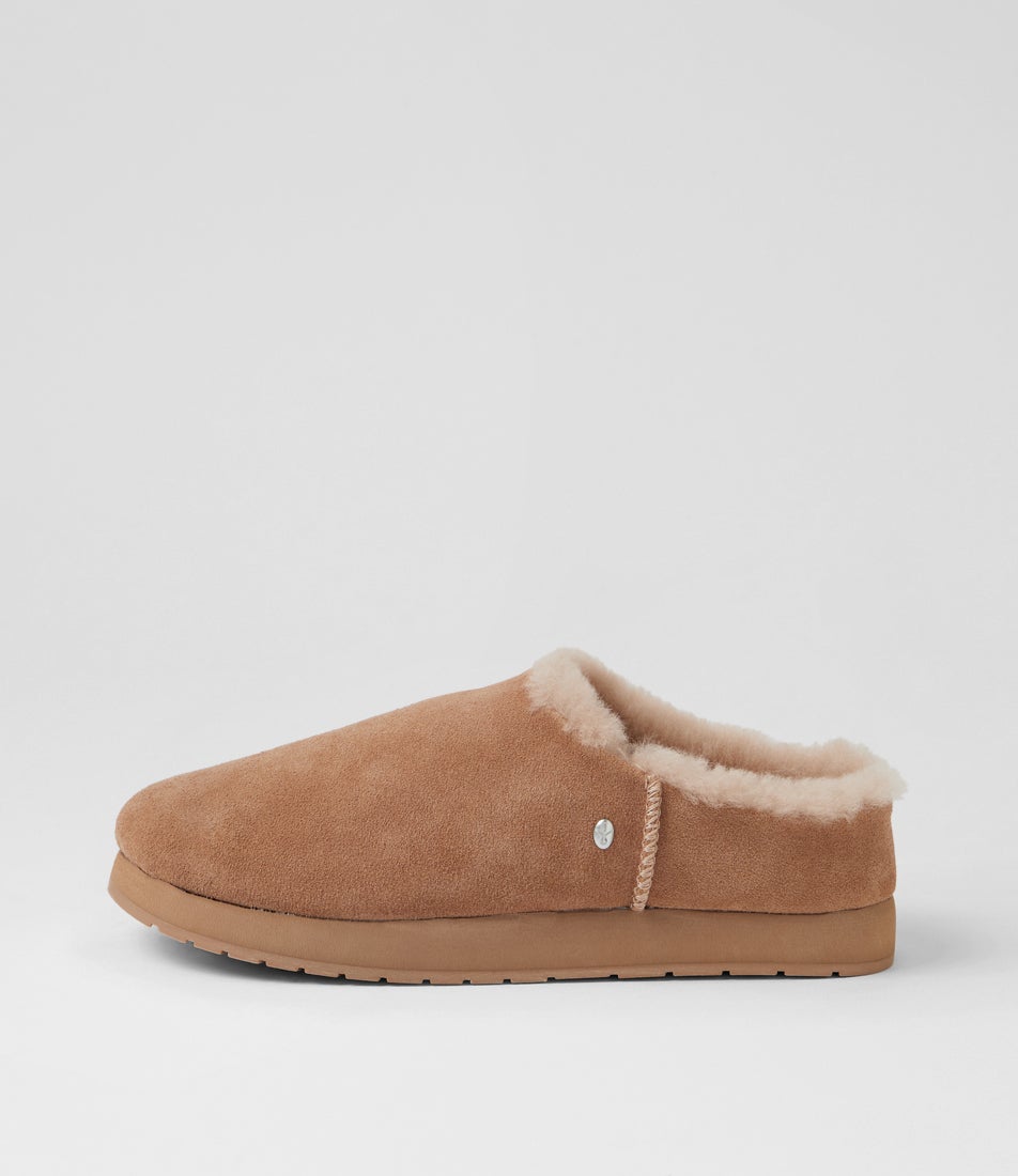 Azalea Comfort Camel Suede Slippers