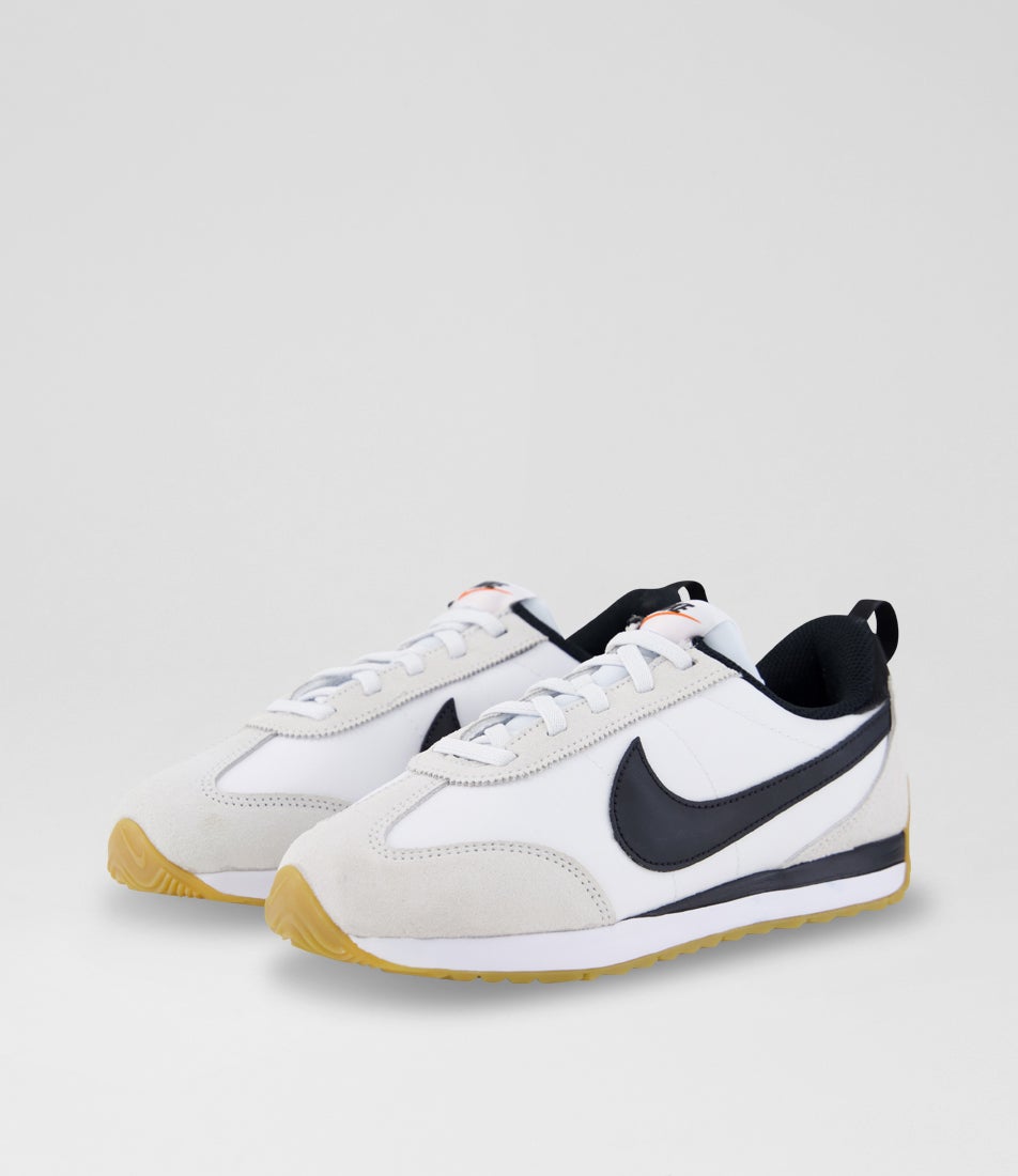 Pacific Junior White Black Fabric Sneakers