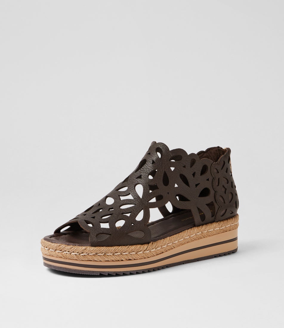 Adely Choc Leather Sandals