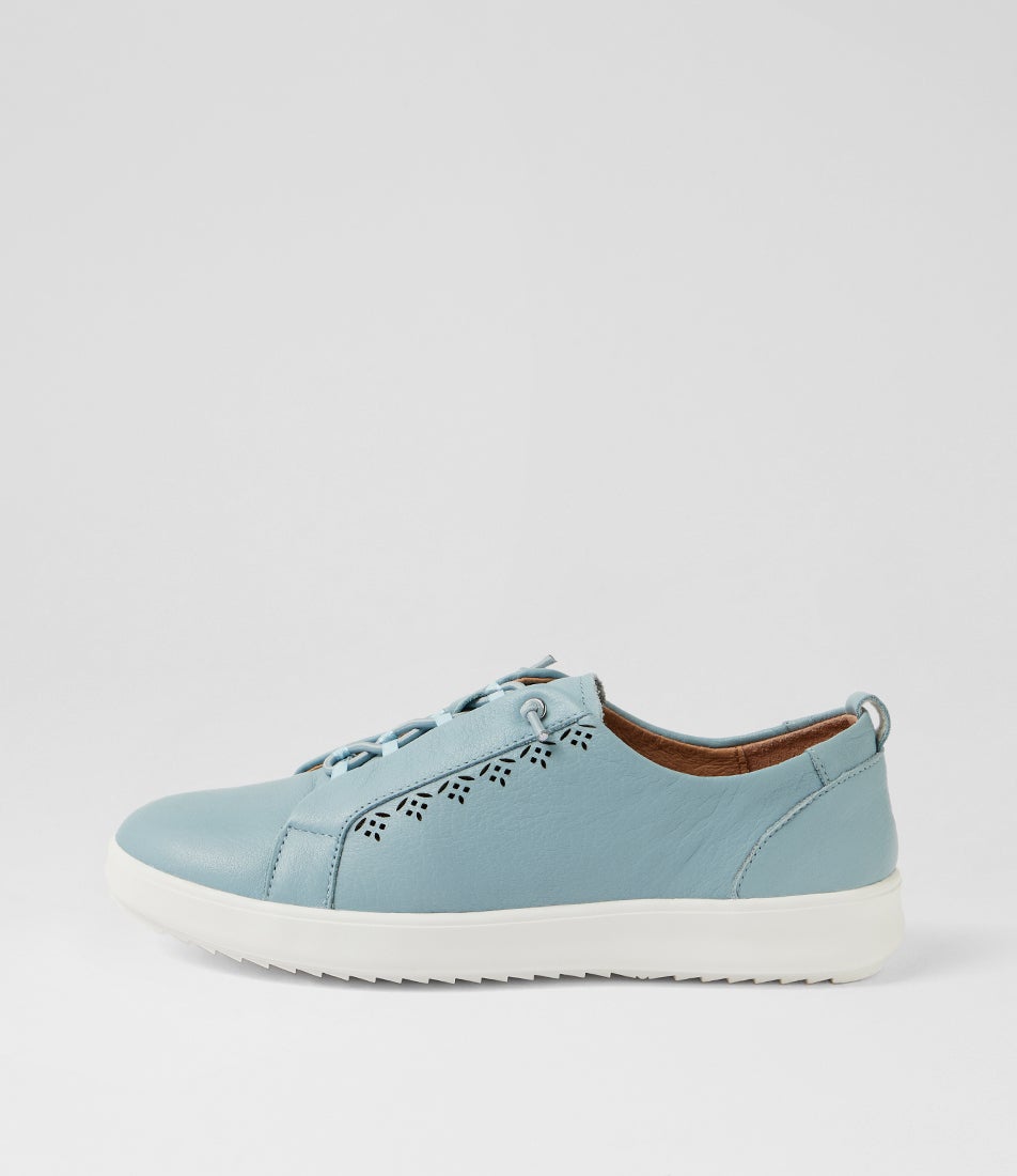 Lottiea Sky Blue Leather Sneakers