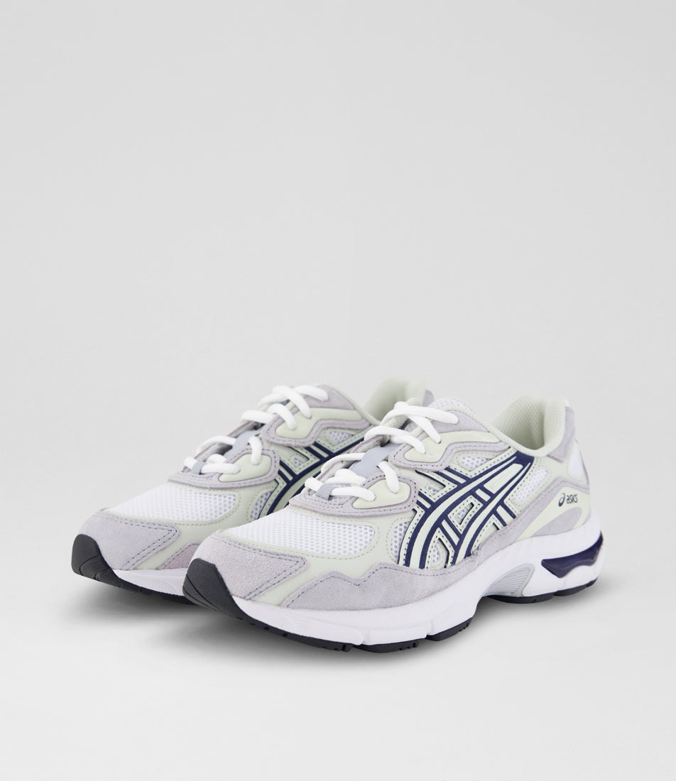 Gel Nyc Youth White Lake Grey Suede Sneakers