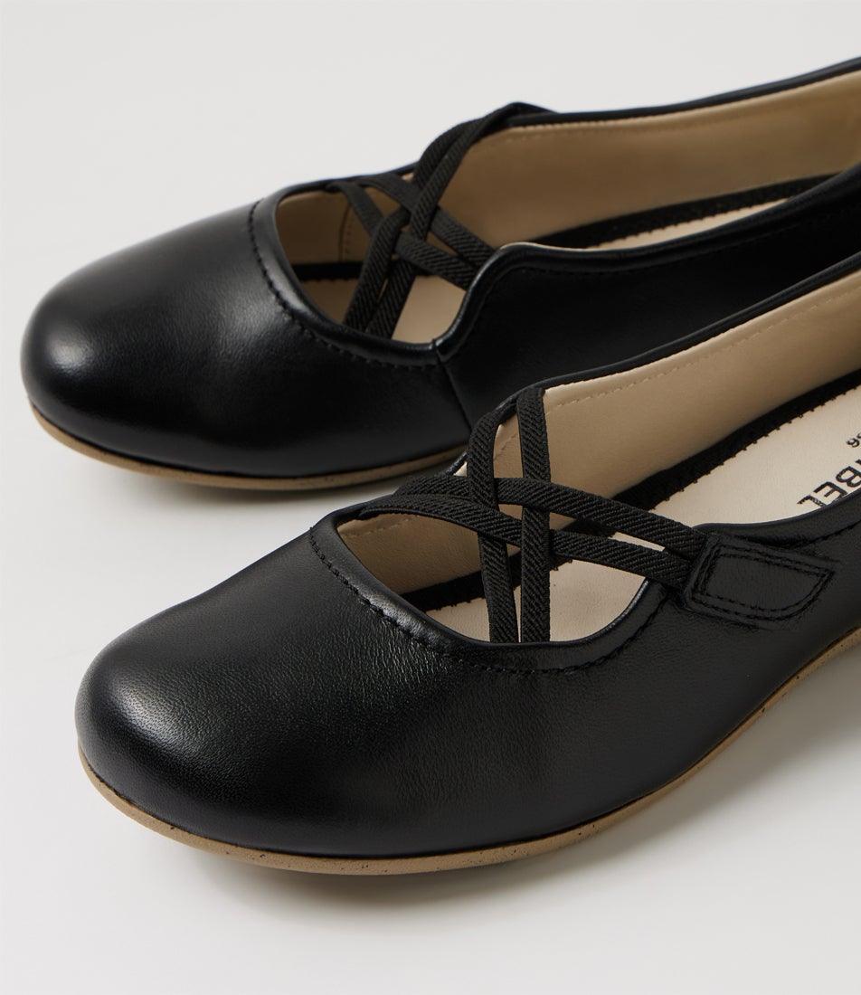 Fiona 39 Schwarz Leather Flat Shoes