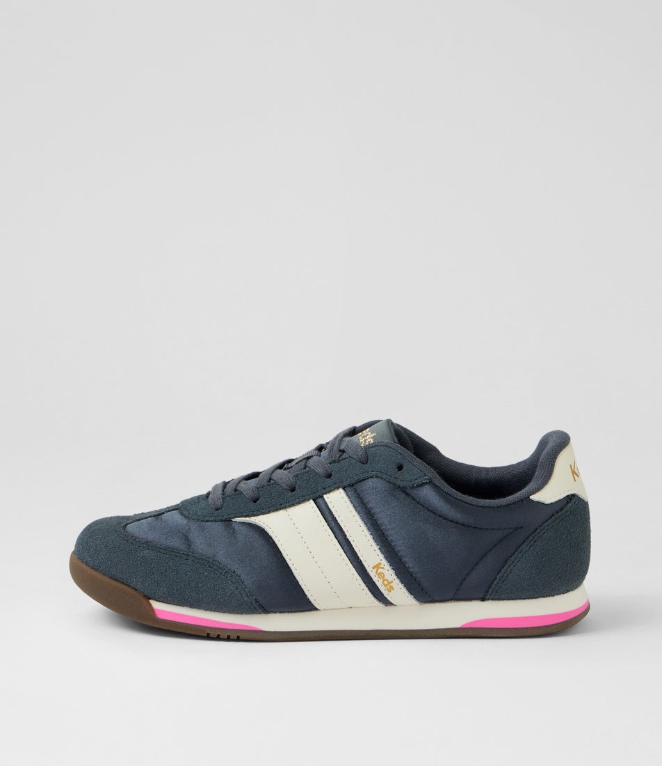 Revival Satin Dark Grey Satin Suede Lace Up Sneakers