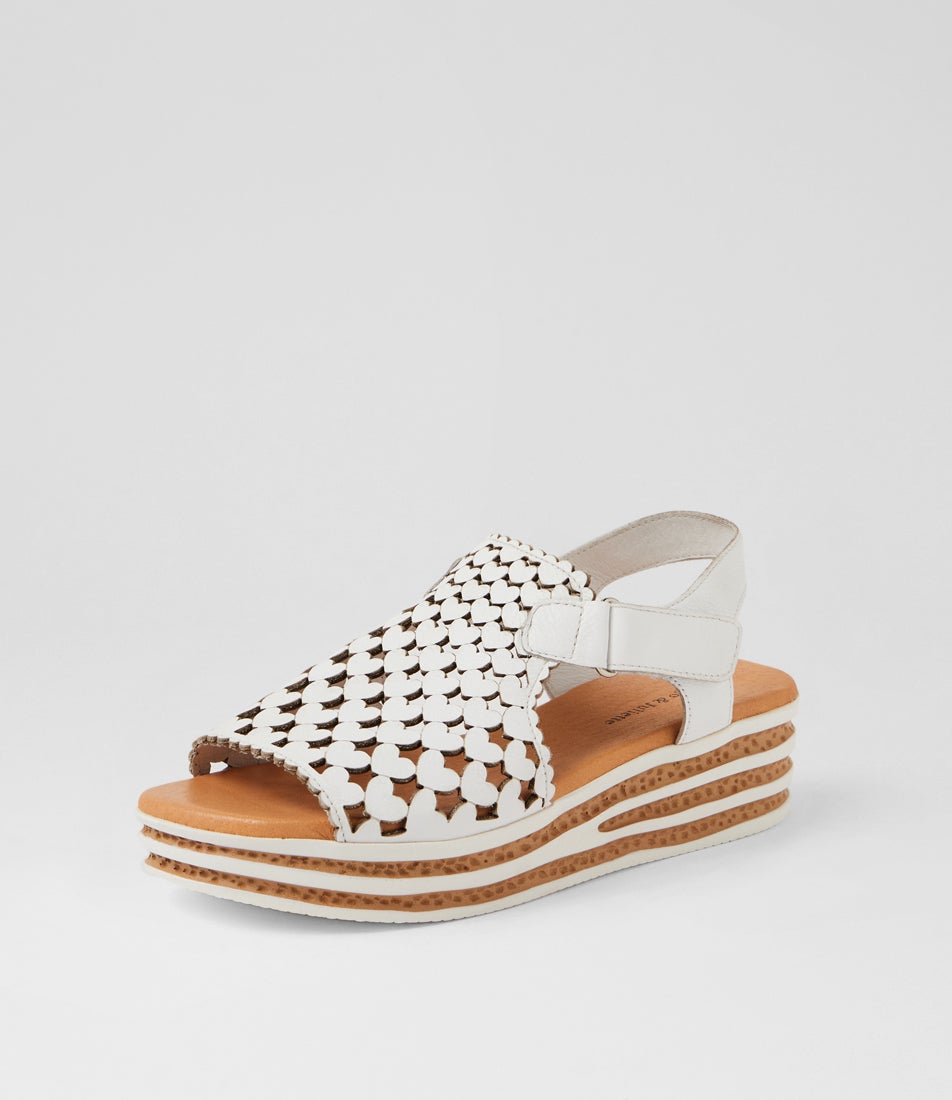 Cloves White Leather Sandals