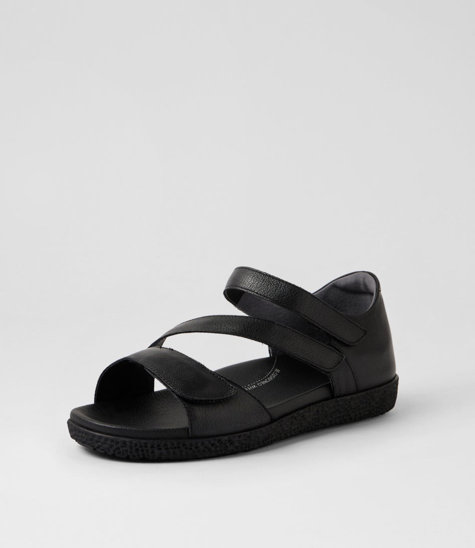 Rolle Xw Black Leather Sandals