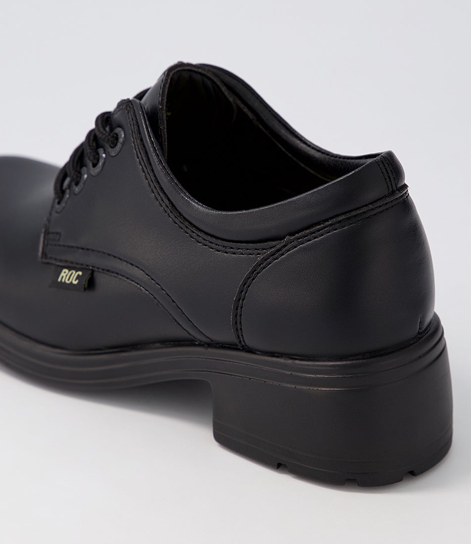 Dakota V Senior Black Vegan Heeled School Shoes