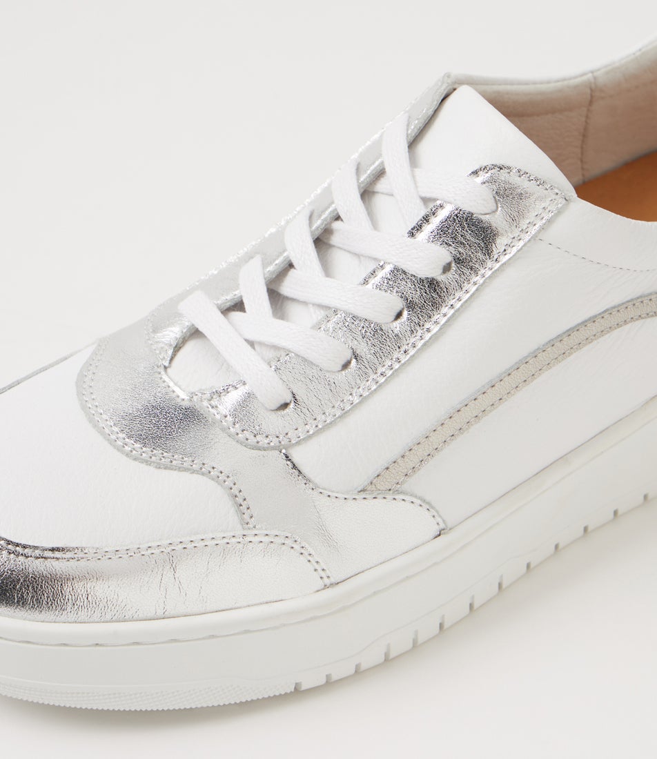 Hoppa Xw Silverwhite  Leather Sneakers