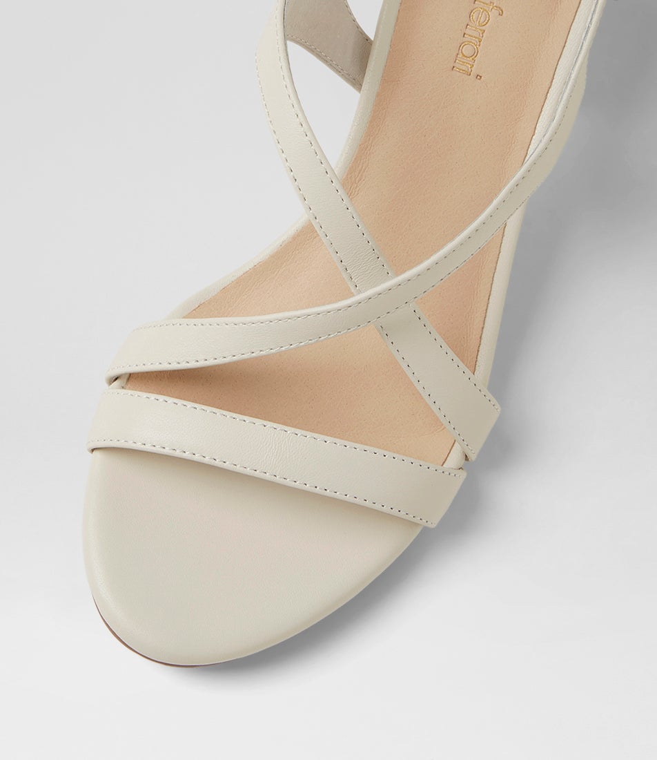 Geness Cream Leather Sandals