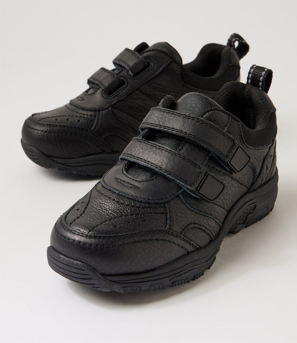 Hype Junior E Adjustable Black Leather Sneakers