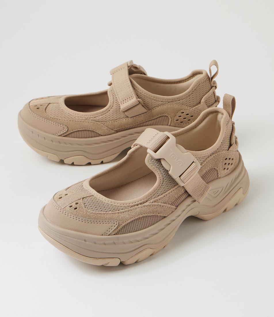 W Hurricane Ampsol Gaila Hummus Fabric Mary Janes