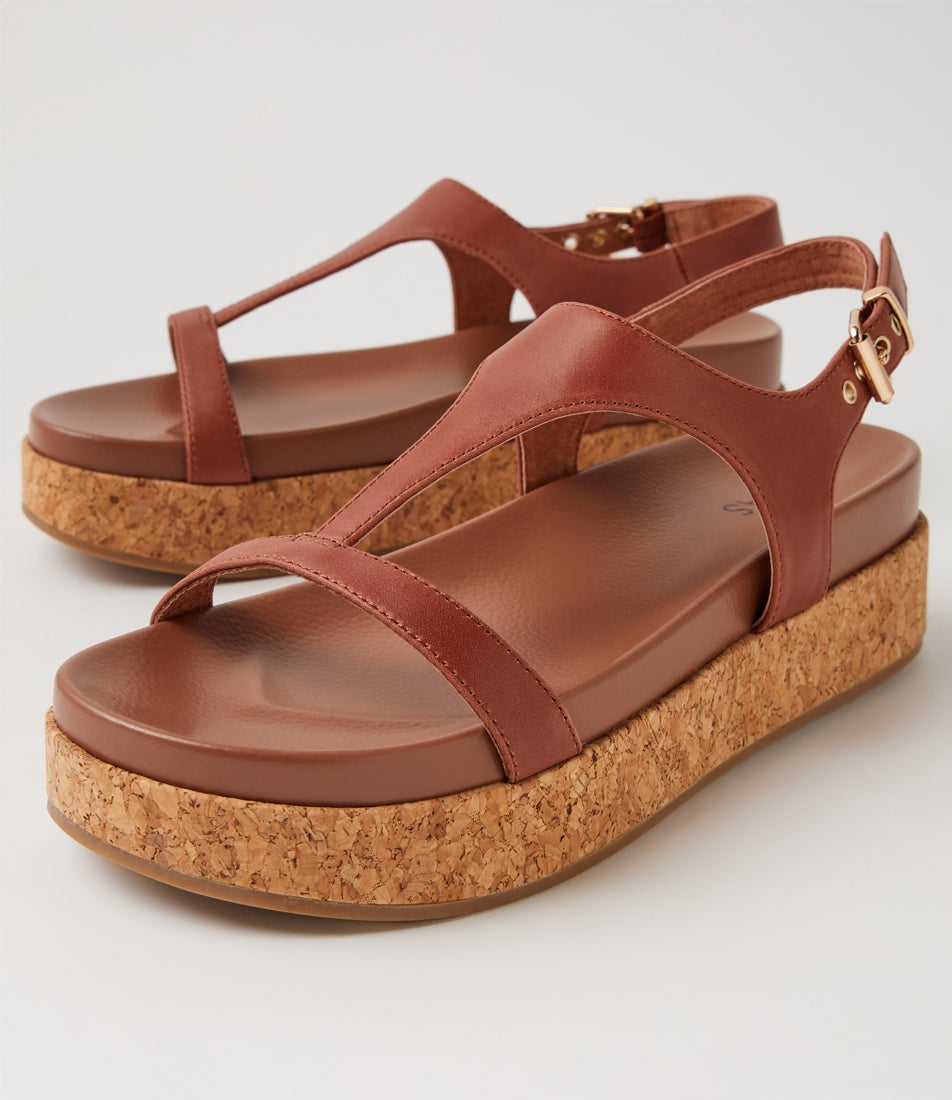 Marge Walnut Leather Sandals