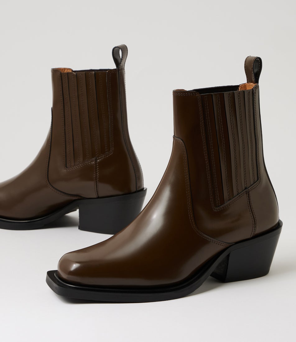 Denver Brown Leather Ankle Boots