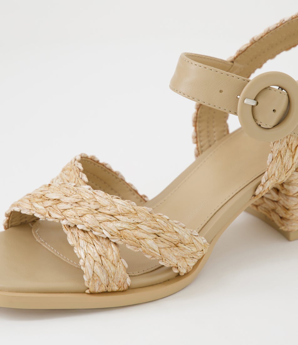 Buzzko Natural Syn Raffia Sandals