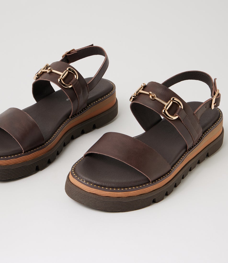 Sabri Choc Leather Sandals