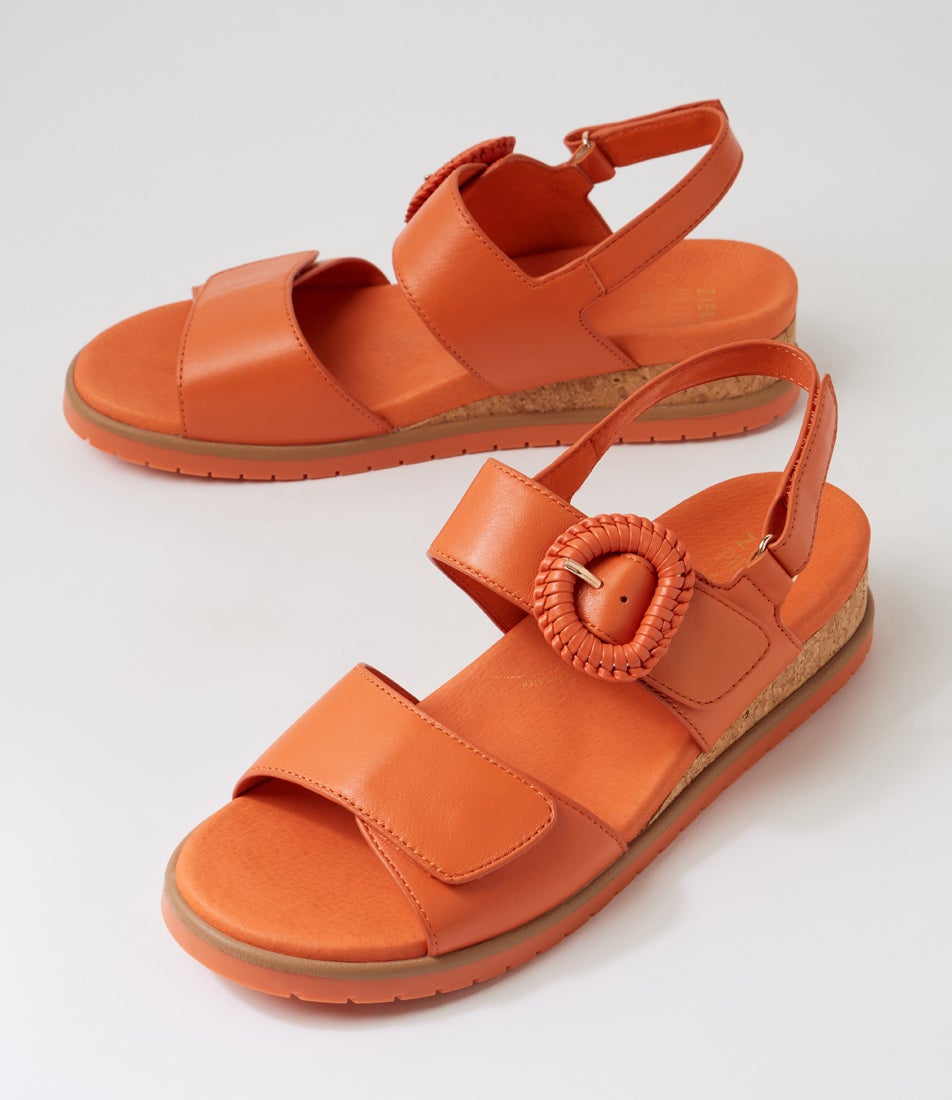 Vatch W Orange Leather Sandals