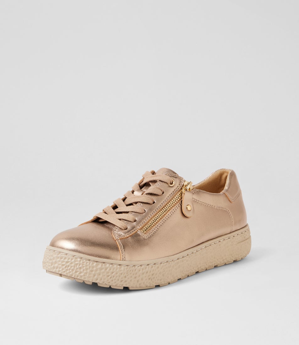 Oceanne Xw Champagne Almond Leather Sneakers