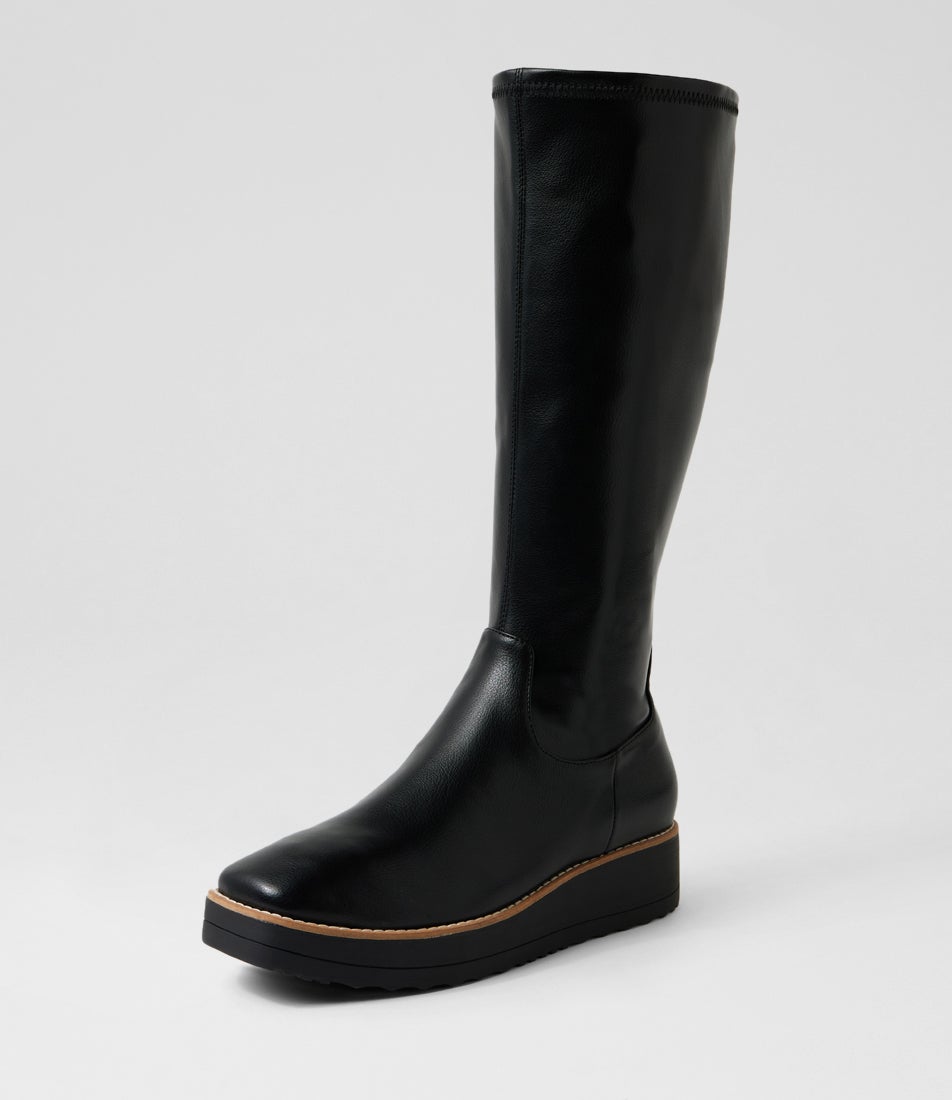 Derrina Black Knee High Boots