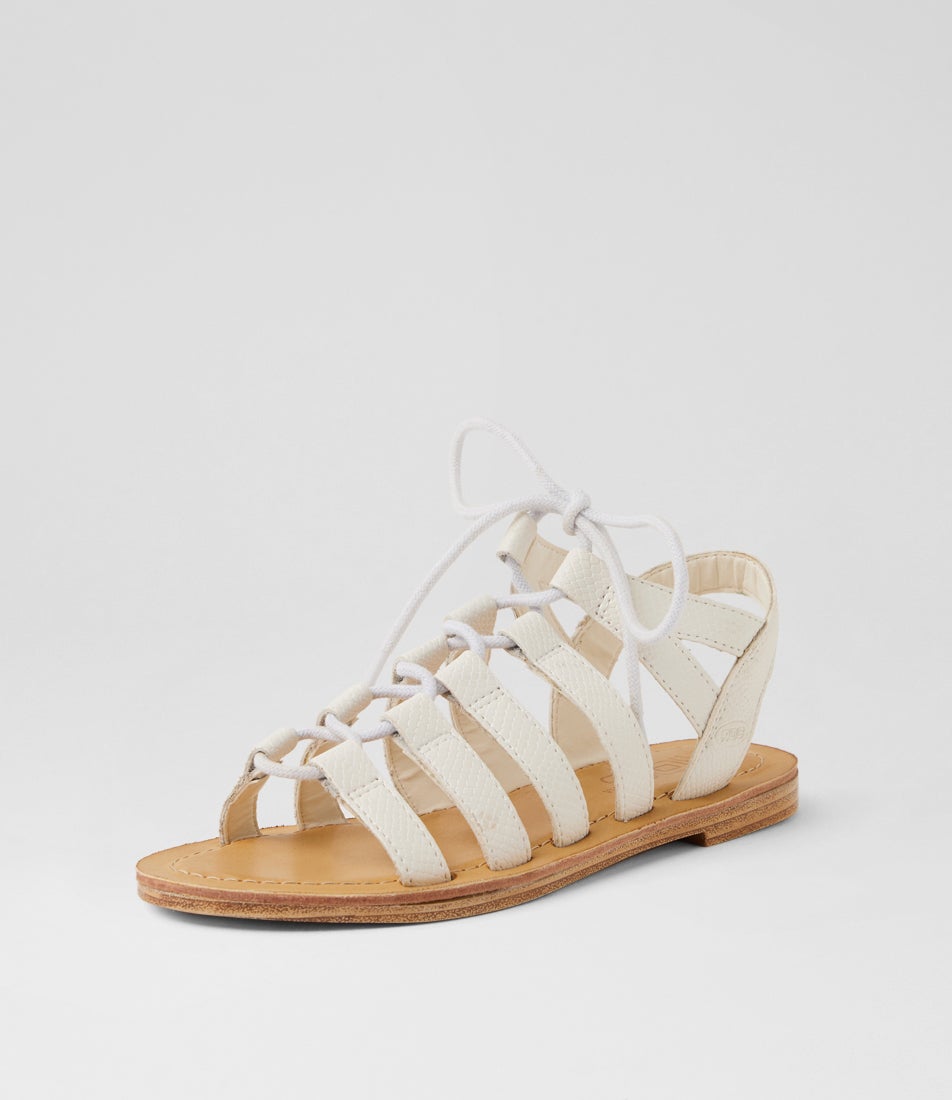 Raffia Youth White Sandals