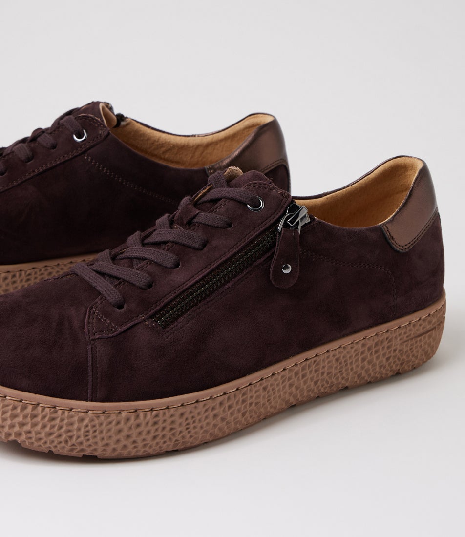 Oceanne Xw Choc Metallic Suede Leather Sneakers