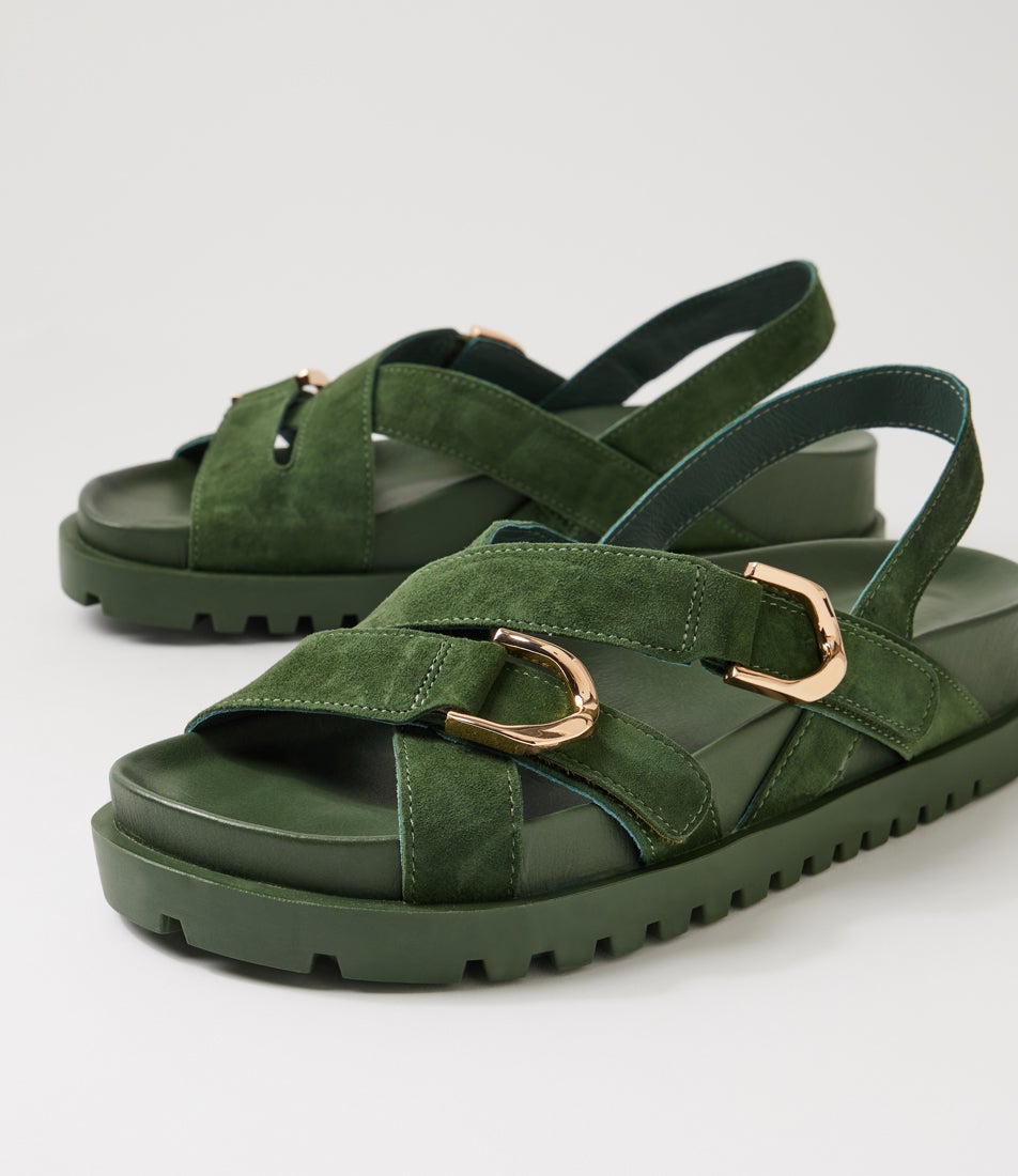 Urbanna Olive Suede Sandals