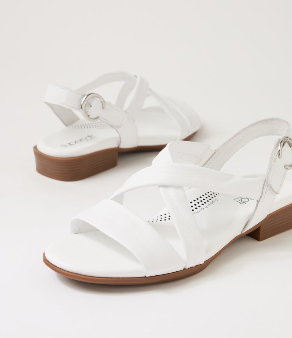 Cevie White Leather Sandals