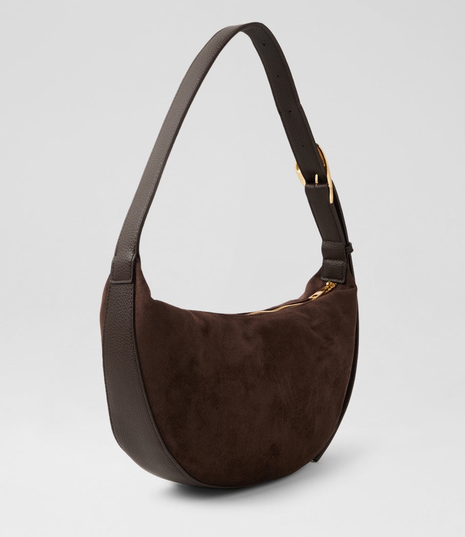 Damsel Chocolate Microsuede Shoulder Bag