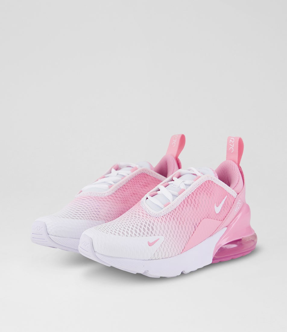Air Max 270 Junior Pink Rise White Mesh Sneakers