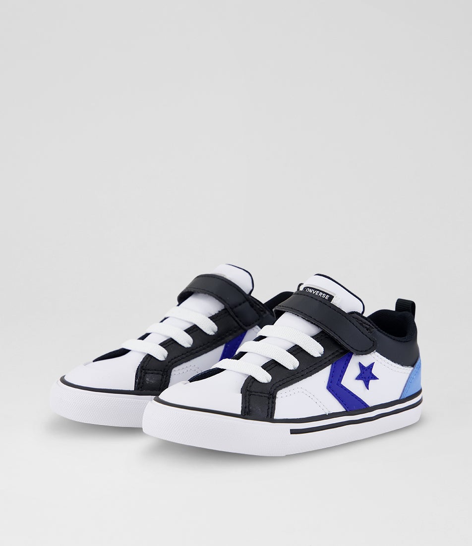 Pro Blaze Toddler Light Blue White Black Leather Sneakers