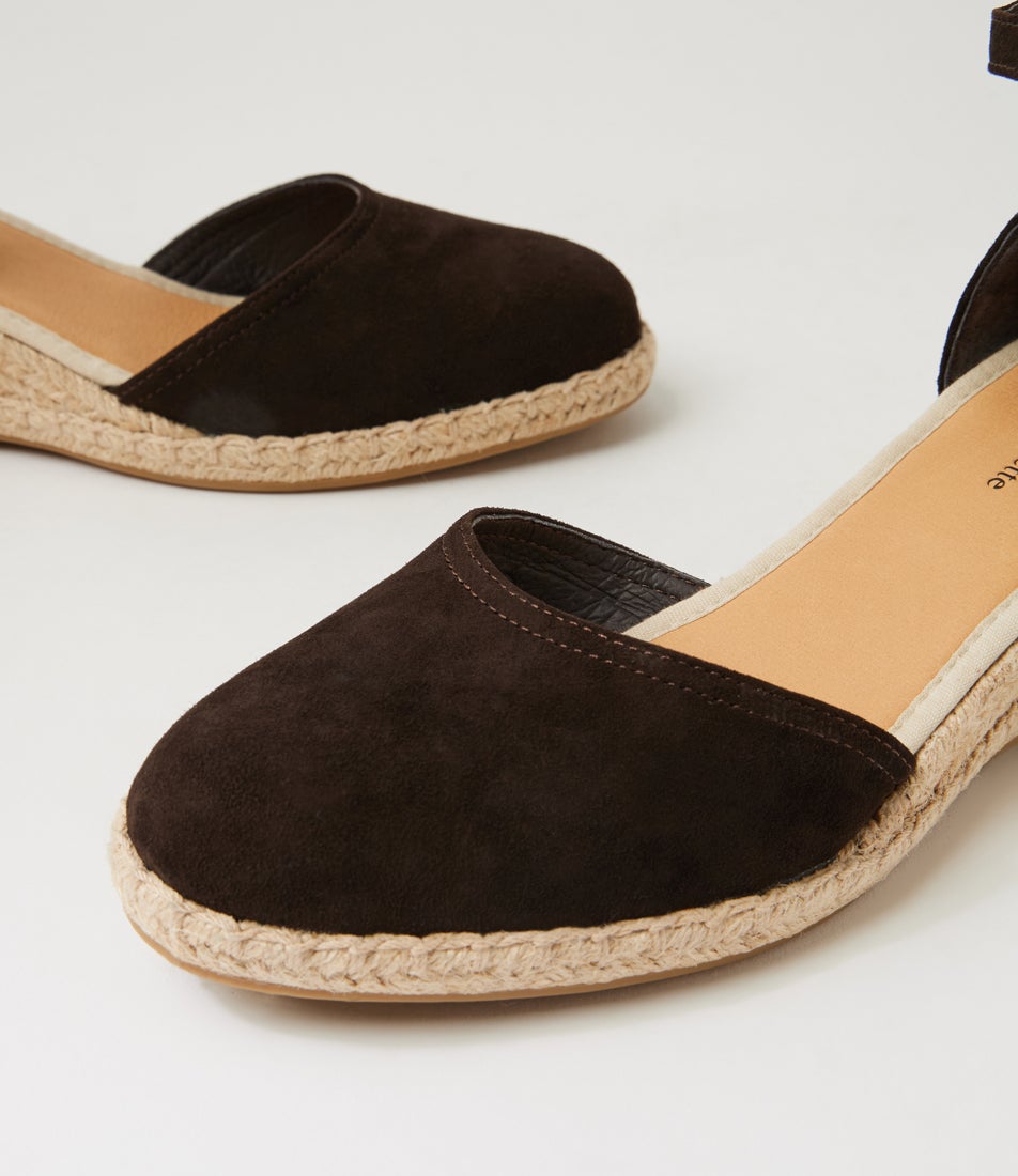 Rylen Choc Natural Rope Suede Wedges