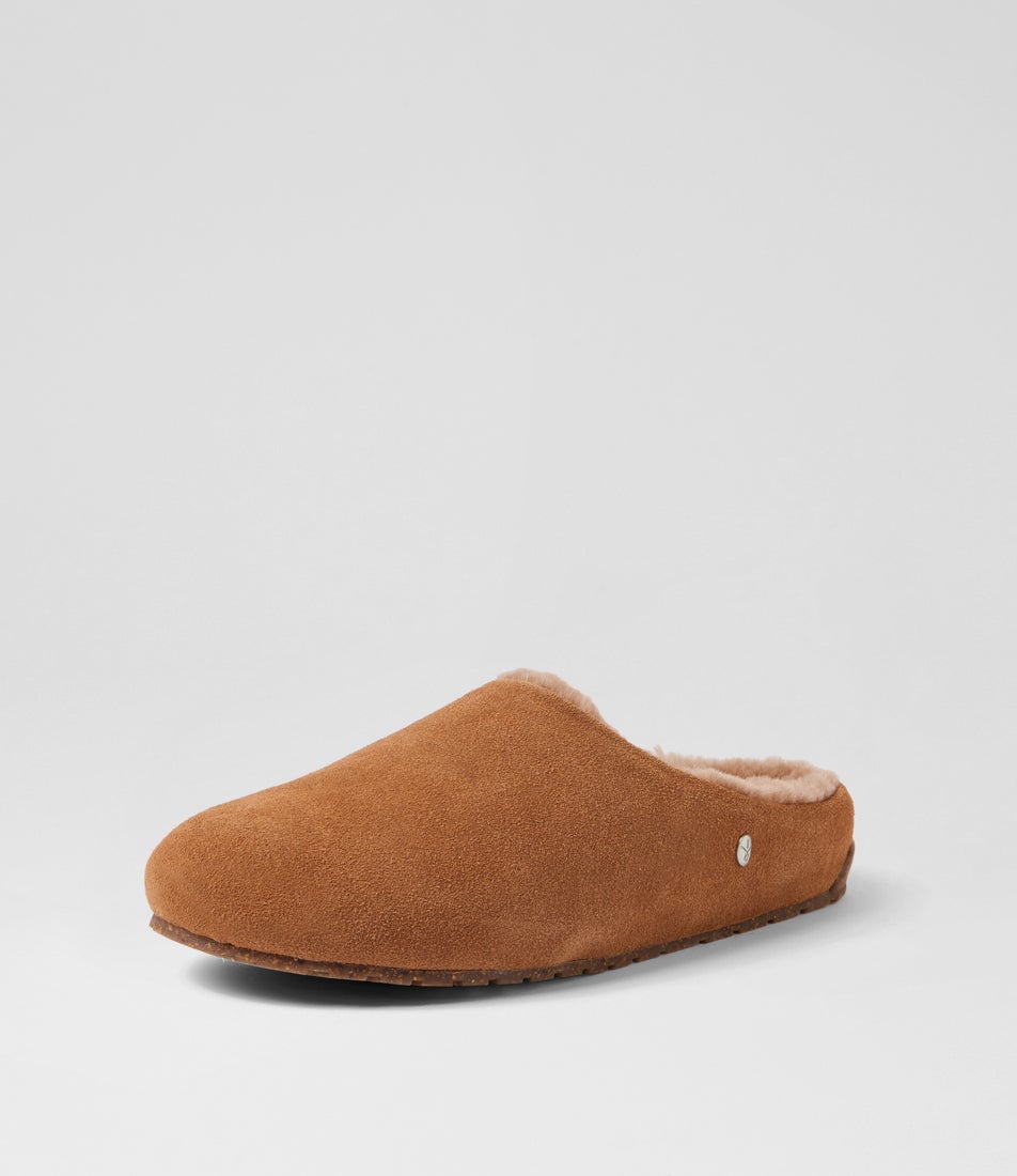Monch Camel Leather Slippers Monch Camel Leather Slippers