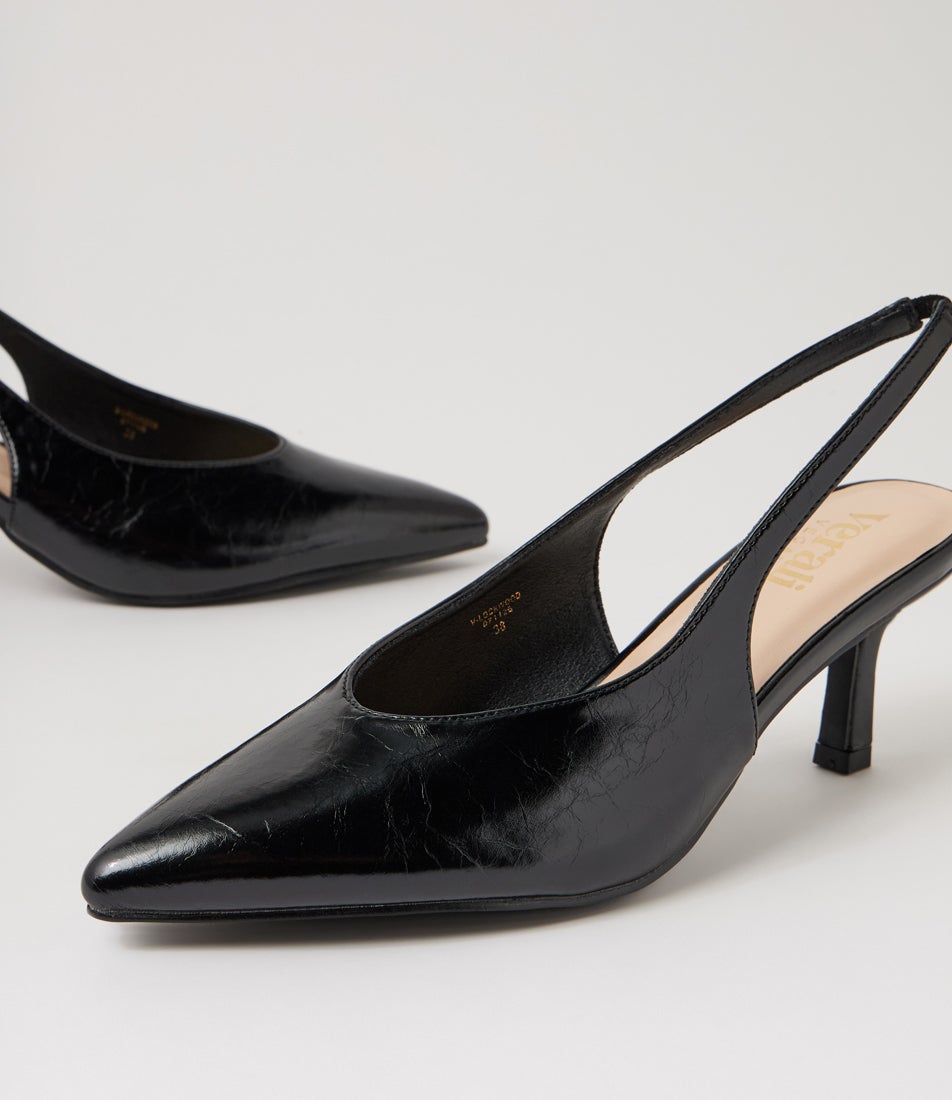 Lockwood Black Crinkle Heels