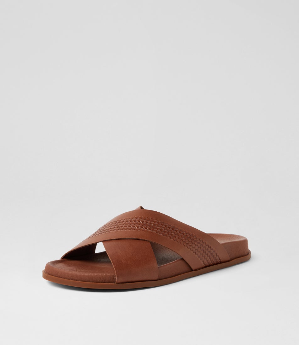 Tamy Walnut Leather Slides