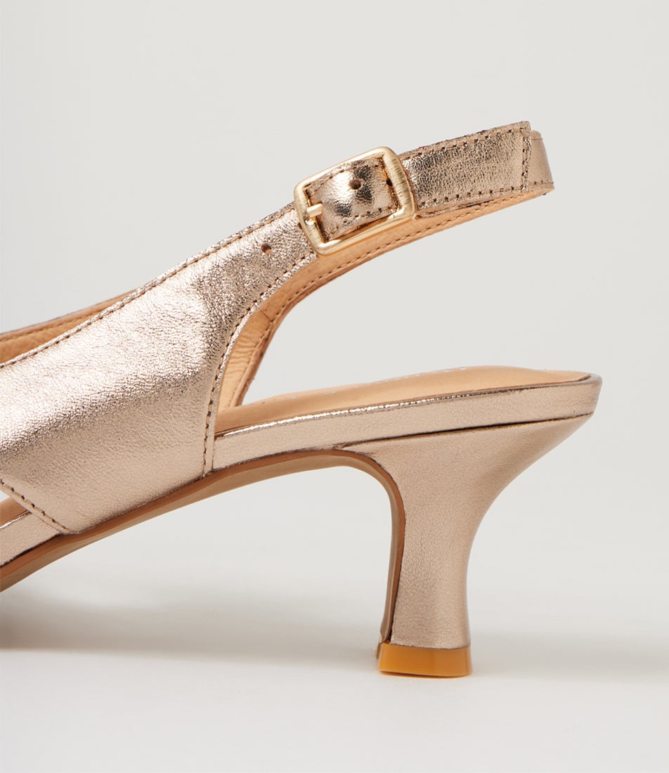 Candas Champagne Leather Heels