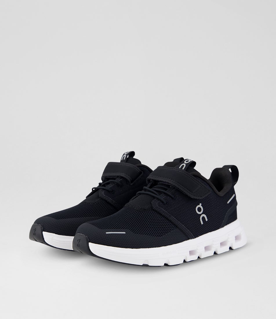 Cloud Play 2 Junior Black White Fabric Slip On Sneakers